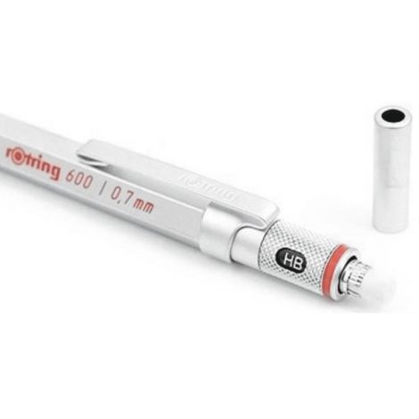 Ołówek automatyczny rOtring 600 metalowy 0.7mm, srebrny - 3